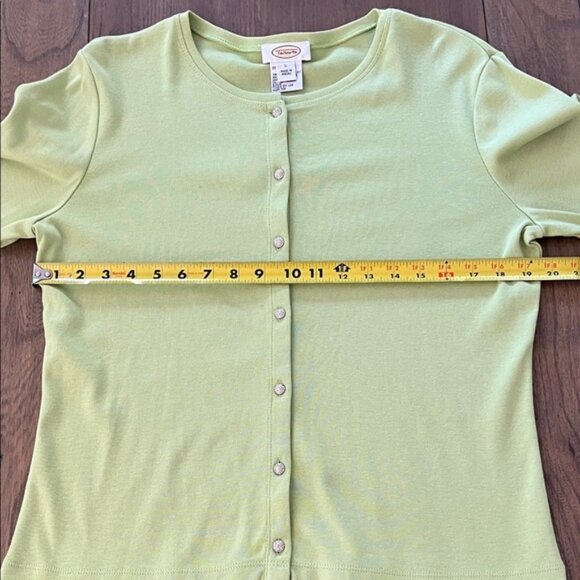 Talbots Light Green Button Front LS Cardigan Sweater - Picture 5 of 8